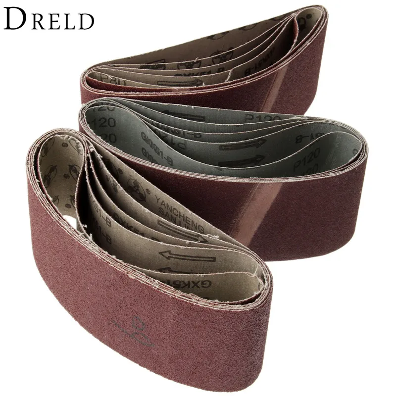 

15Pc 75x457mm Abrasive Sanding Belt Grit 60 80 120 Oxide Belt Sander for Grinding Polishing Sander Tool Power Dremel Accessories