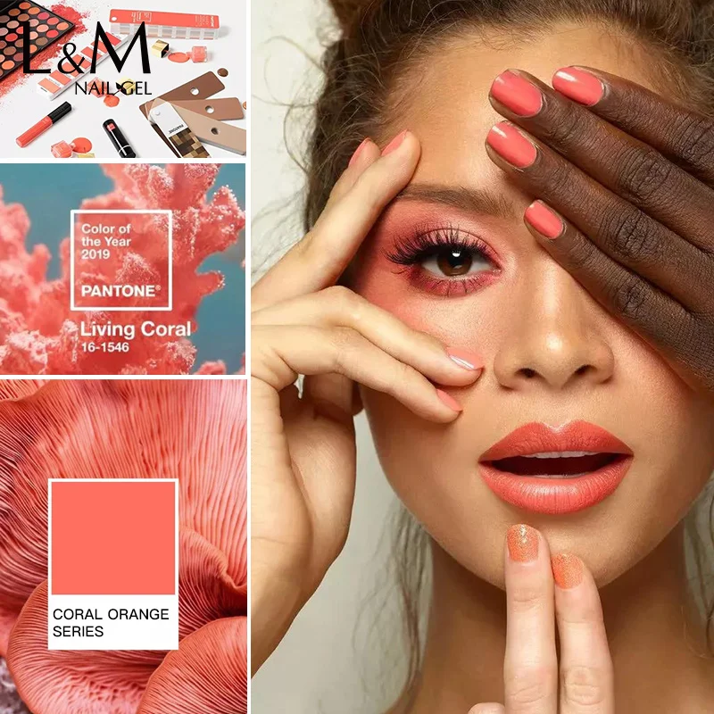 

8 pcs ibdgel 15ml popular coral orange color UV LED gel soak off gel nail polish hot sale color match gellak gel vanish manicure