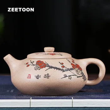 

260cc Authentic Yixing Teapot Plum piles Pot Plum Stone Scoop Pot Chinese Health Care Purple Clay Tea set Shi piao Pot Tea Maker