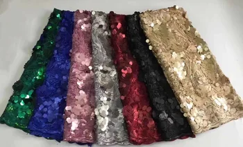 

Most Popular colourful flowers pattern with beads sequins Mesh Tulle Lace Free Shipping High Quality African Net Lace Fabric