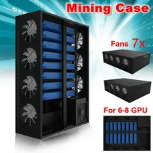 Open Air Mining Frame Rig Graphics Case For 6/8GPU Aluminum Stackable Mining Case For Ethereum BTC
