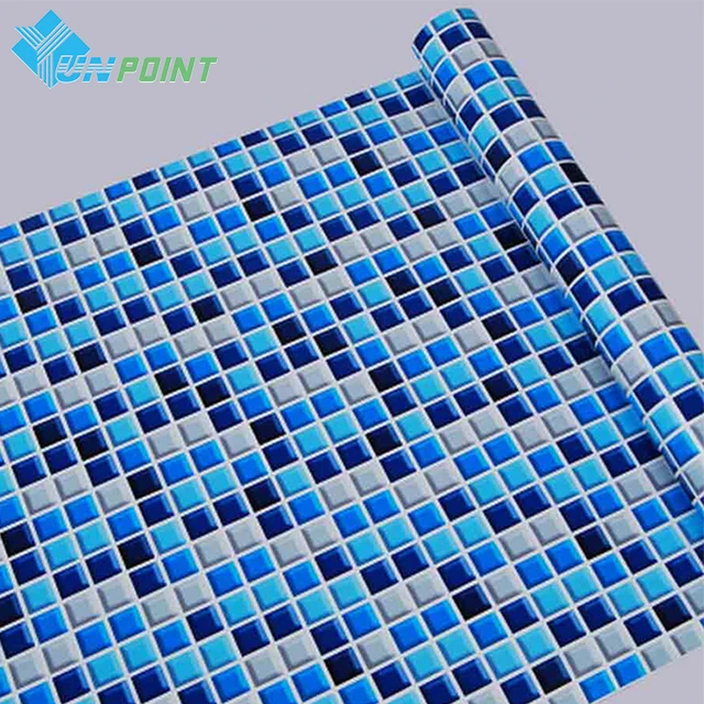45cmX5m Self adhesive Mosaic PVC Vinyl Wall Stickers Waterproof Wallpapers for Bathroom Kitchen Poster Wall Decals Home Decor