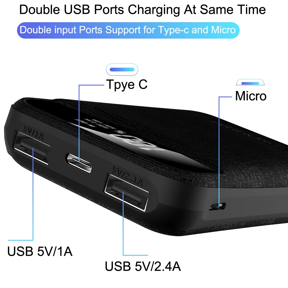 CASEIER Power Bank For iPhone Xiaomi Mini Pover Bank 10000mAh LED Display Powerbank External Battery Poverbank Fast Charging