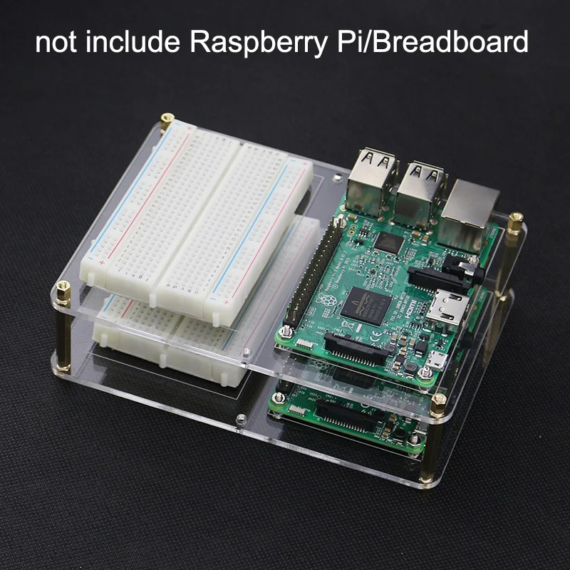 2 слойная макетная плата Raspberry Pi 3 Монтажная пластина акриловая доска для