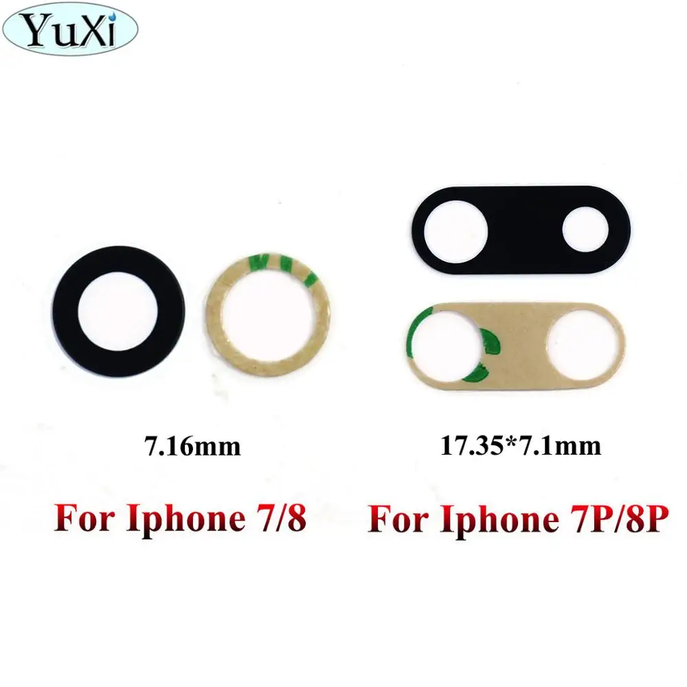 

YuXi 50set/lot Back Camera Glass Lens for iPhone 7 7Plus 8 Plus 3M Rear Back Camera Lens with Sticker Adhesive Replacement Part
