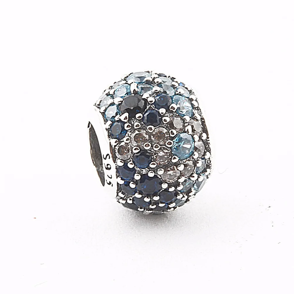 

ZMZY Mixed Colorful Blue Crystal Beads Fashion 100% 925 Original Sterling Silver Charms Fit Pandora Bracelet DIY Jewelry Gift