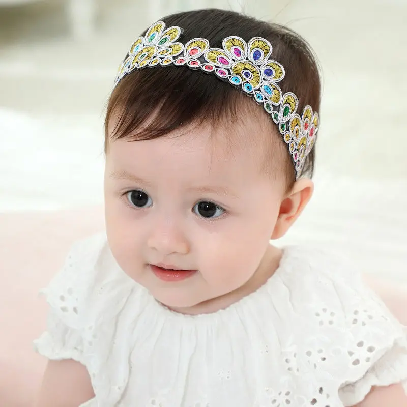 Fashion Gold Embroidery Headband Baby Headbands Girls festival turban