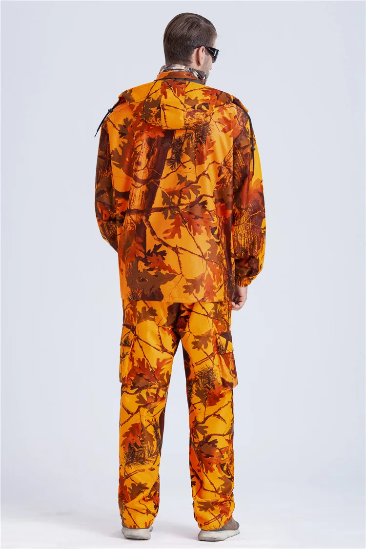 Новинка весна осень Открытый мужской бионический камуфляж охотничья одежда рыболовный костюм Тактический Ghillie съемный с капюшоном ветрозащитный Sui