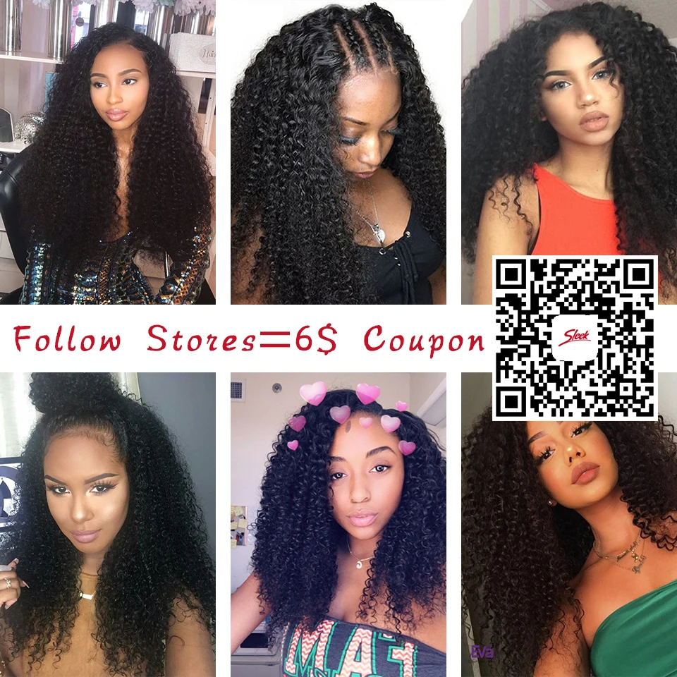 Sleek Brazilian Curly Hair 1/3/4 Deal 8 to 28 30 Inch Non Remy Kinky Curly Human Hair Extensions Natural Color Human Hair Bundle