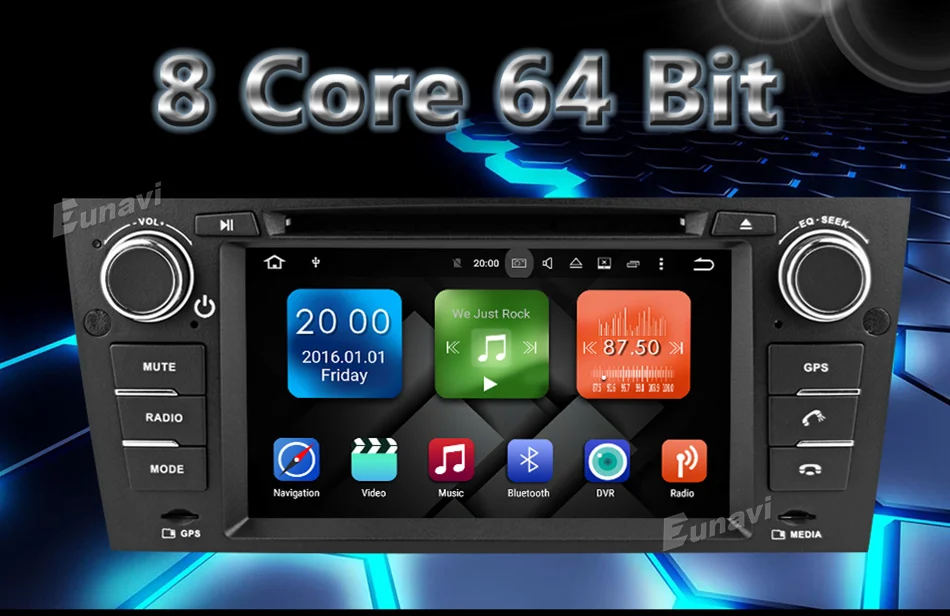 Clearance Eunavi Octa 8 Core CPU Android 8.0 Car DVD For 3 Series BMW E90 E91 E92 E93 318 320 325 For Manual Air Conditioning gps Navi 0