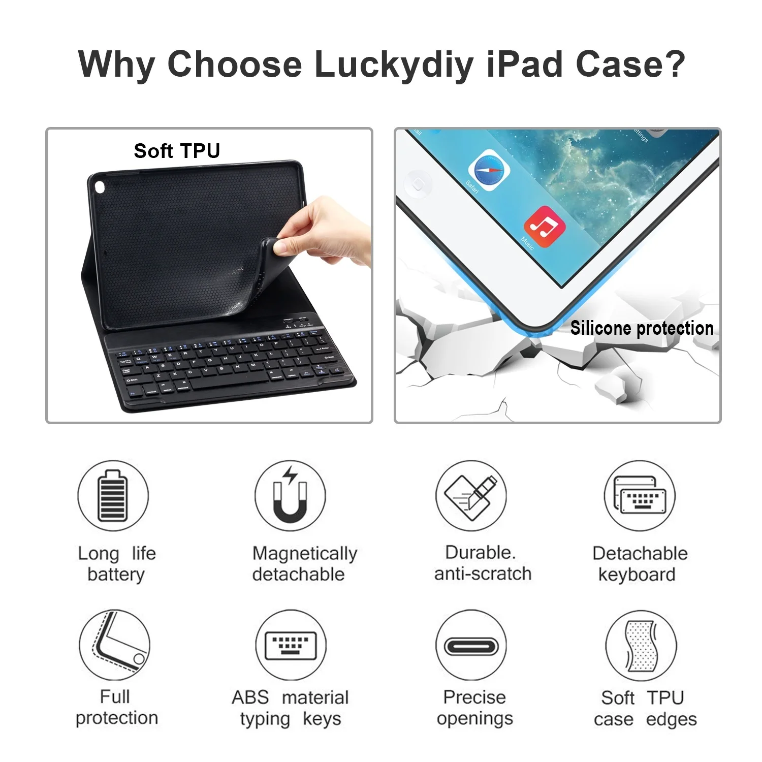 Дешево Чехол клавиатура из искусственной кожи для iPad 9,7 2018 2017 iPad Air 2 1, мягкий силиконовый чехол, подставка для iPad 2018 чехол 9,7