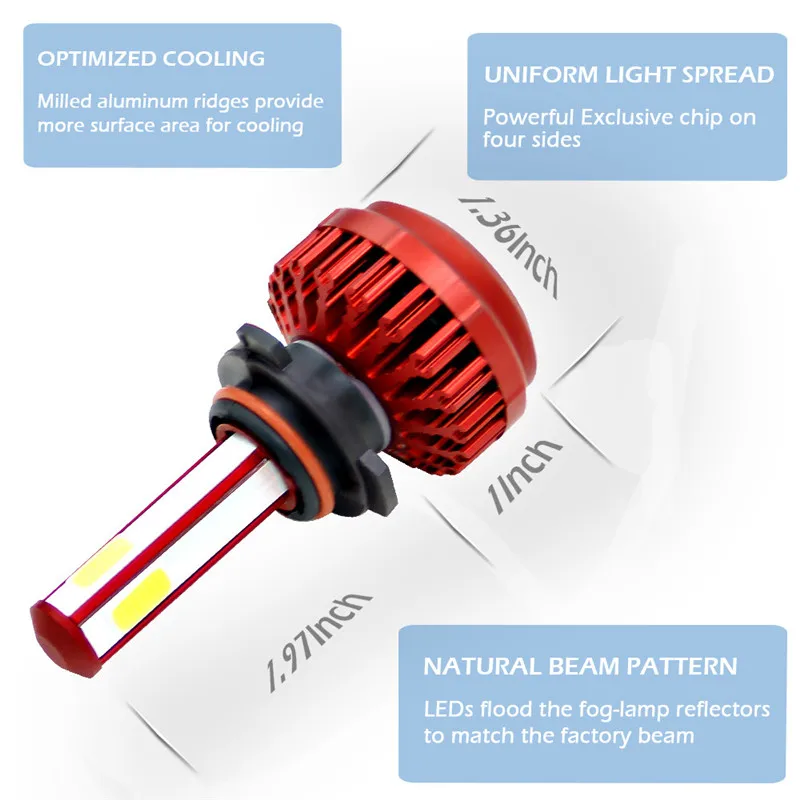 

Car Light 2pcs R7 9005 HB3 H10 LED Headlights 6000K 80W 8000LM Kit Buls High Beam Low Beam Fog Lamp dropship 19M9