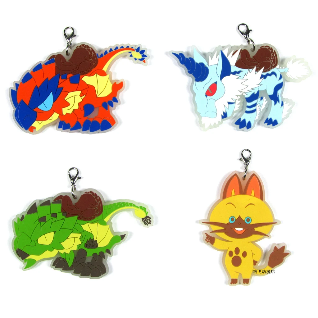 

Monster Hunter Stories Rathalos Qilin Action Figure Anime Model Rubber Mobile Phone Keychain Pendant Christmas Gifts 6cm