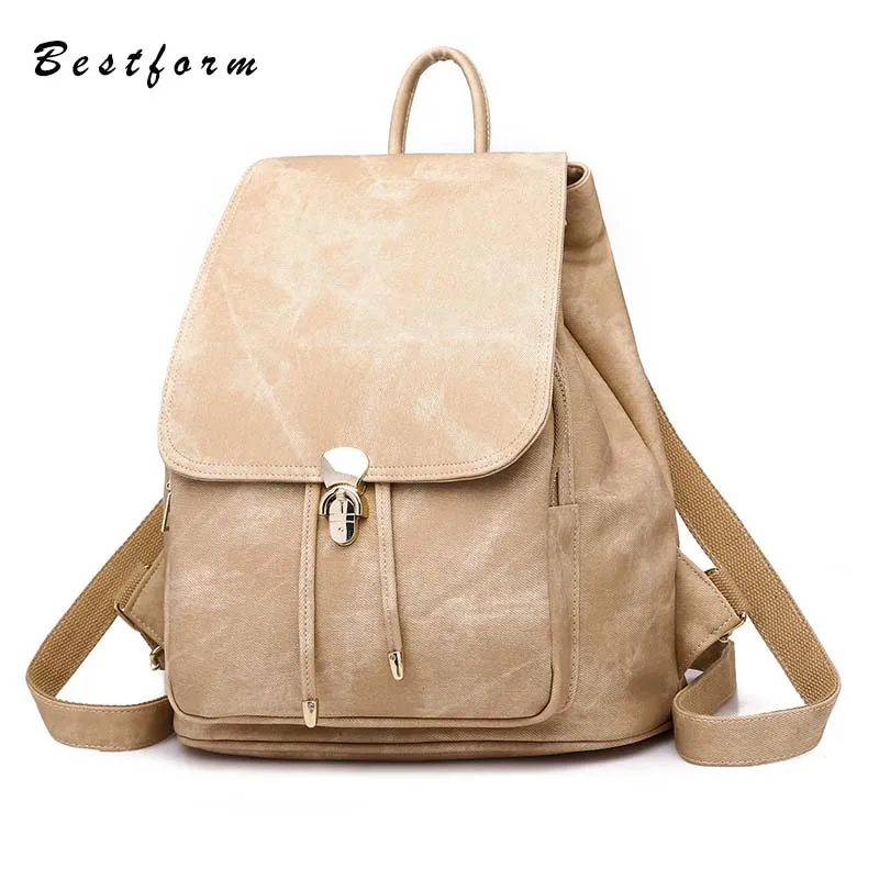 

Retro Canvas Backpack Women Large Capacity Vintage School Backpacks Bookbags Students Waterproof Rucksack Satchel Daypack