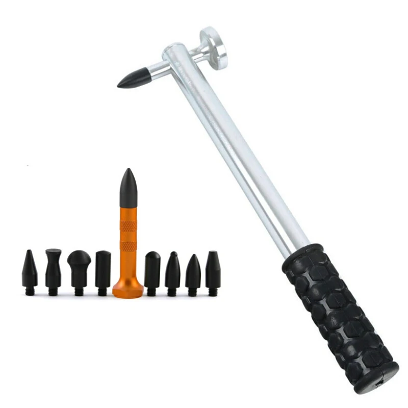 Dent Removal Tap Down Tool Rubber Hail Hammer with Aluminum Tap Down