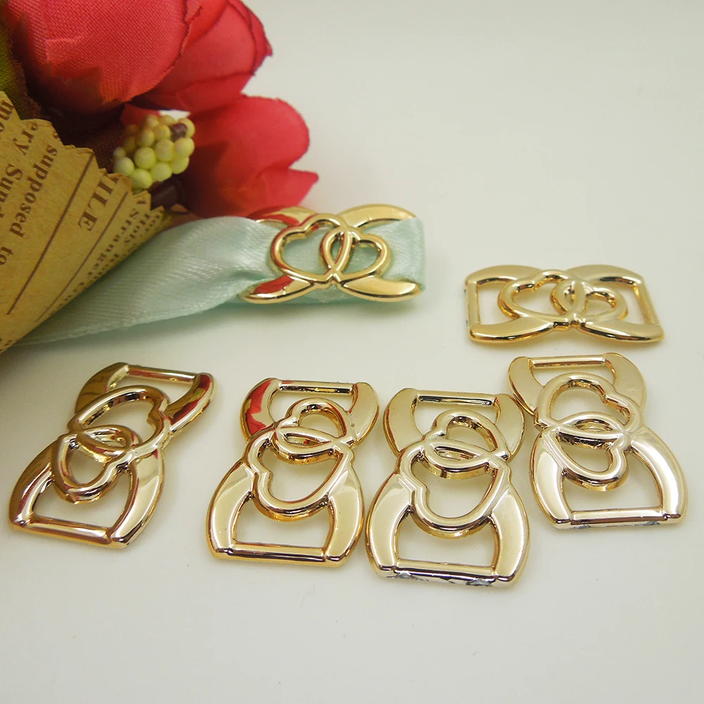 

25*16*16mm,30pcs uv plated rose gold no fade ribbon buckles rhombus acessories Invitation Ribbon Slider Headband Hair Clip DIY