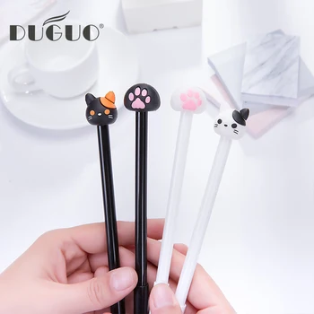 

DUGUO cute stationery creative cute cat claw gel pen cat pen full needle pen student stationery 0.5mm kawaii school supplies