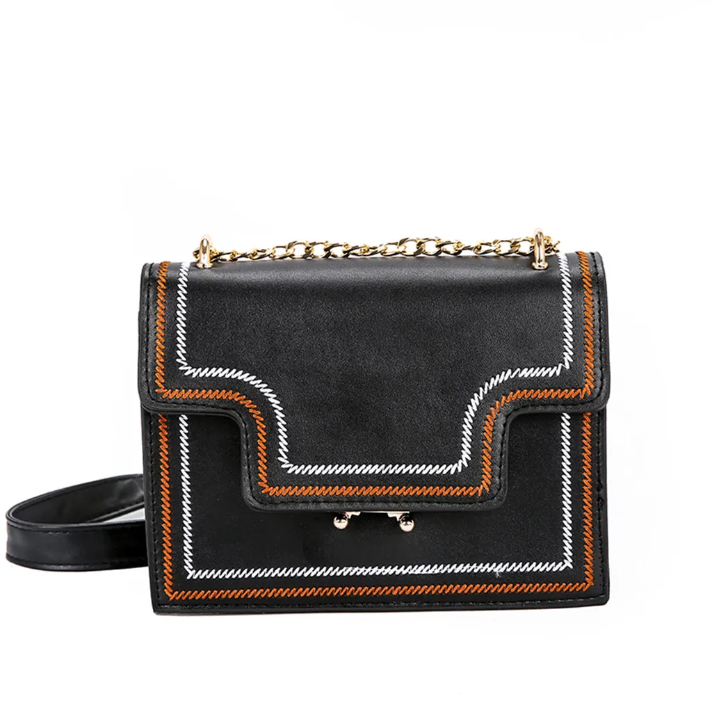 

Women Embroidery Thread Sewing Chain Small Square Ladies Shoulder Bag Casual Anti-skid Casual Tote Small Little Fairy Bag