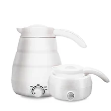 0.6L Теплоизоляционный Электрический чайник с двойным напряжением, Силиконовый складной портативный дорожный котел для нагрева воды, чайный котел