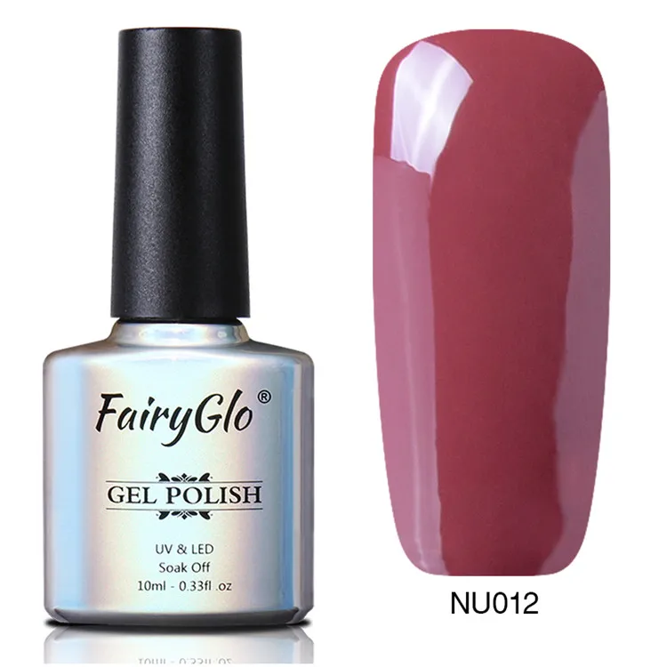 12 FairyGlo 10ml UV Gel Nail Polish Rose Gold Glitter Sequins Soak Off UV Gel Varnish Nude Color Nail Gel Polish Nail Art Laquer - Цвет: 12