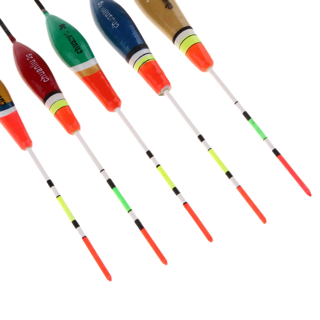 5pcs Surface Carp Pike Fishing Float Set Vertical Buoy Ice Floating Floats Bobbers Mixed 2g-5g