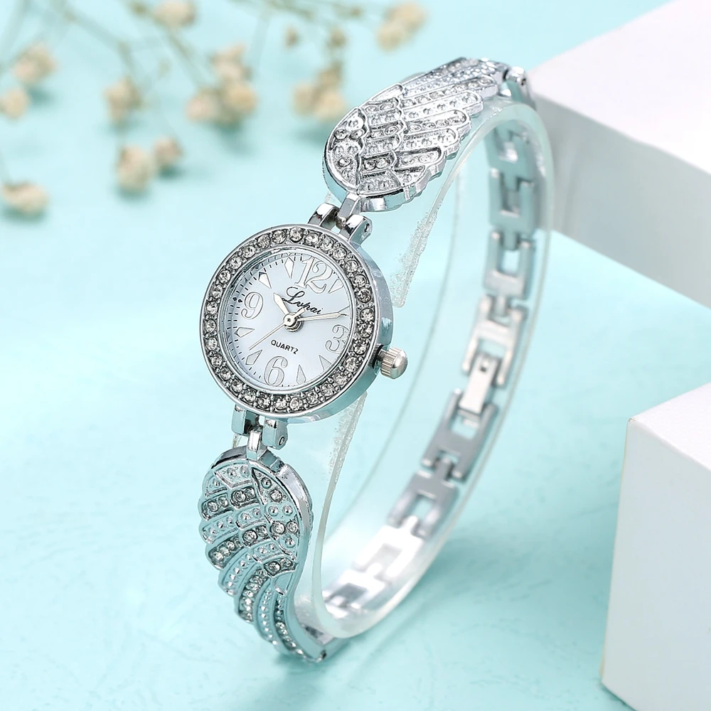 

Women Bangle Dress Gifts Watch Full Diamond Students Pearl Chain Watches Lady Business Clock Women Quartz Watch