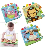 Cribe Baby Rattles Toys Animals Recognize Soft Cloth Book For Babies Story Baby Book Infant Educational Develop Toys 0 24 Months 2