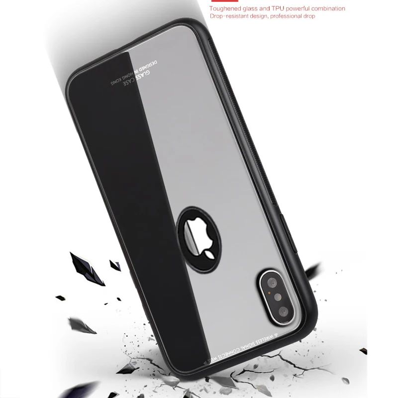 YUETUO роскошный стеклянный зеркальный чехол для телефона iphone xs max xr x s r 10 apple защита