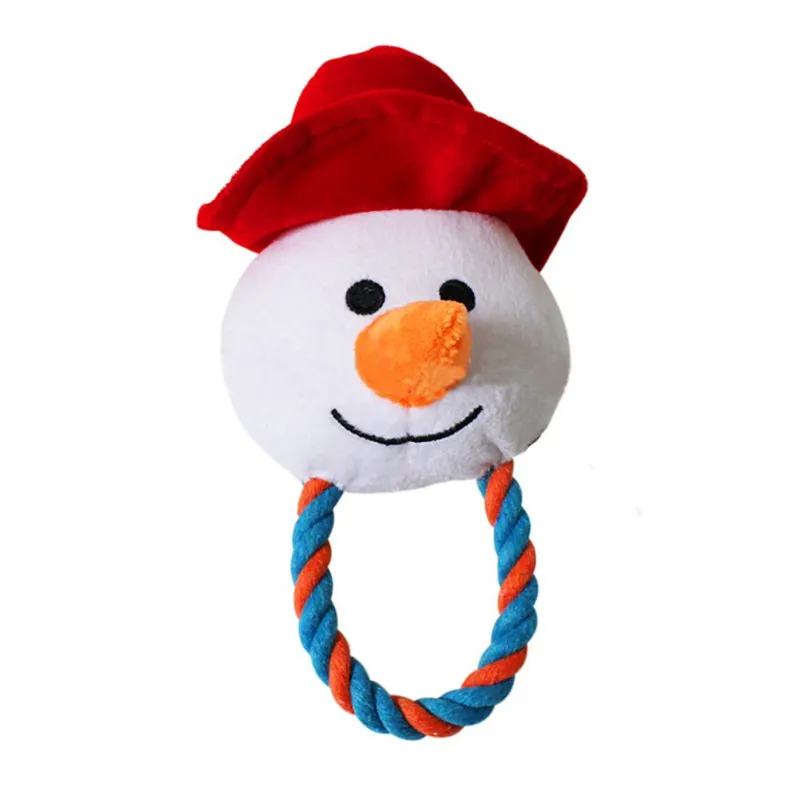 Pet Dogs Christmas Santa Shaped Chew Toys Wearable Dogs Molar Toys