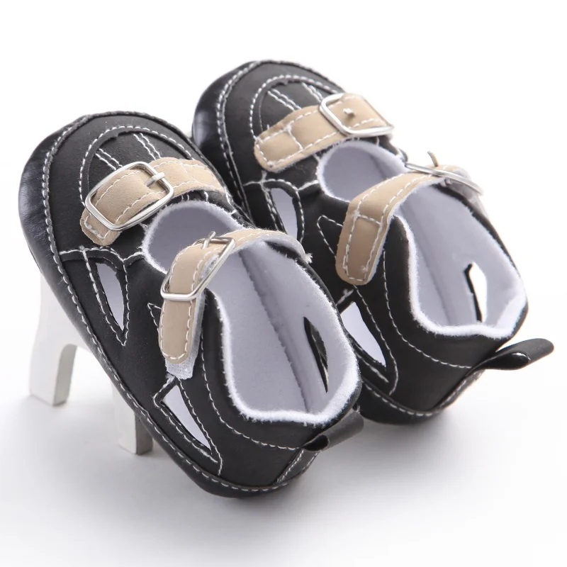 Летняя дышащая одежда для малышей мальчиков и Повседневное мягкий матовый из PU искусственной кожи, нескользящая обувь для малышей Сандалии Лидер продаж