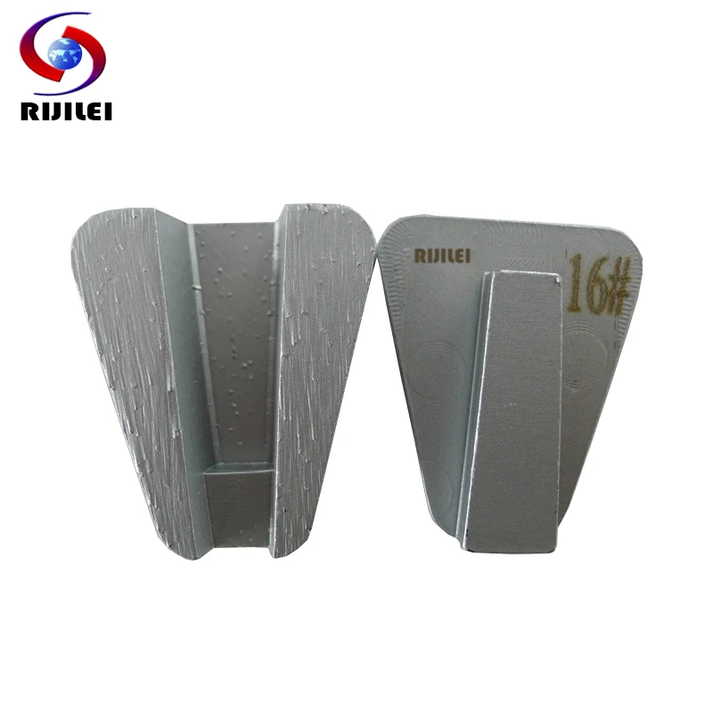 

RIJILEI 12PCS Trapezoid Shape Metal Bond Grinding Disk Redi lock diamond grinding block for concrete floor polishing pad L60B