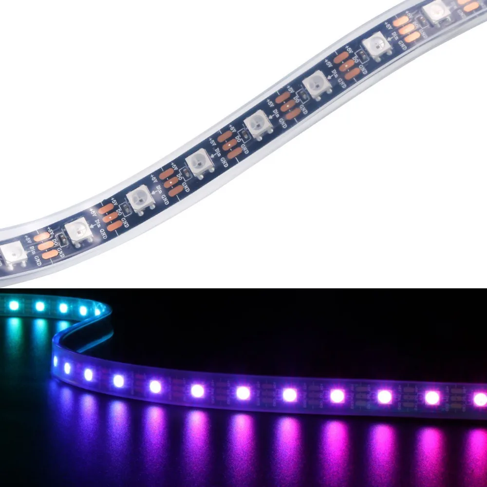 Гибкая светодиодная лента WS2812B 5 В 60 светодиодов 5050 RGB WS2811 IC|5v ws2812b|led strip5050 rgb |