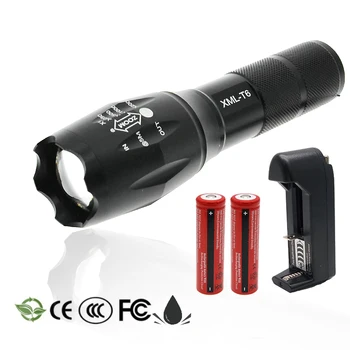 

LED Rechargeable Flashlight XMLT6 linterna torch 4000 lumens Outdoor Camping Powerful Led Flashlight with 18650 Battery charger