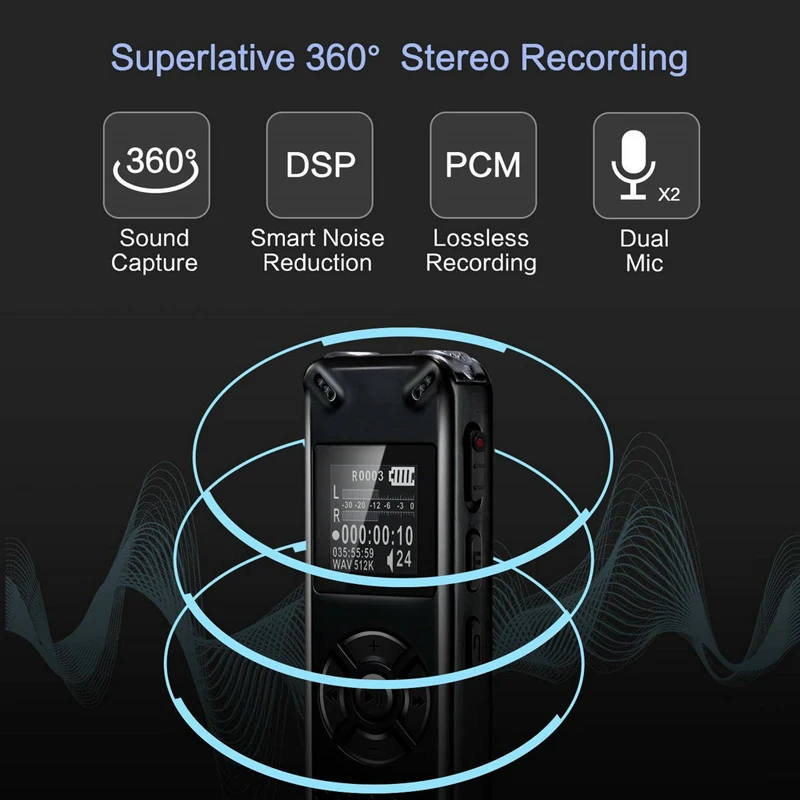 Digital Voice Activated Recorder Portable Hidden