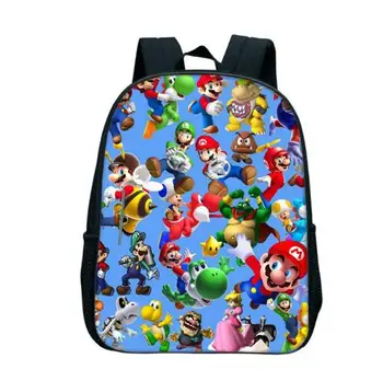 

12 Inch Super Mario Bros Kindergarten Infantile Small School Bags Sonic Bookbags Children Baby Toddler bag Kids Backpack