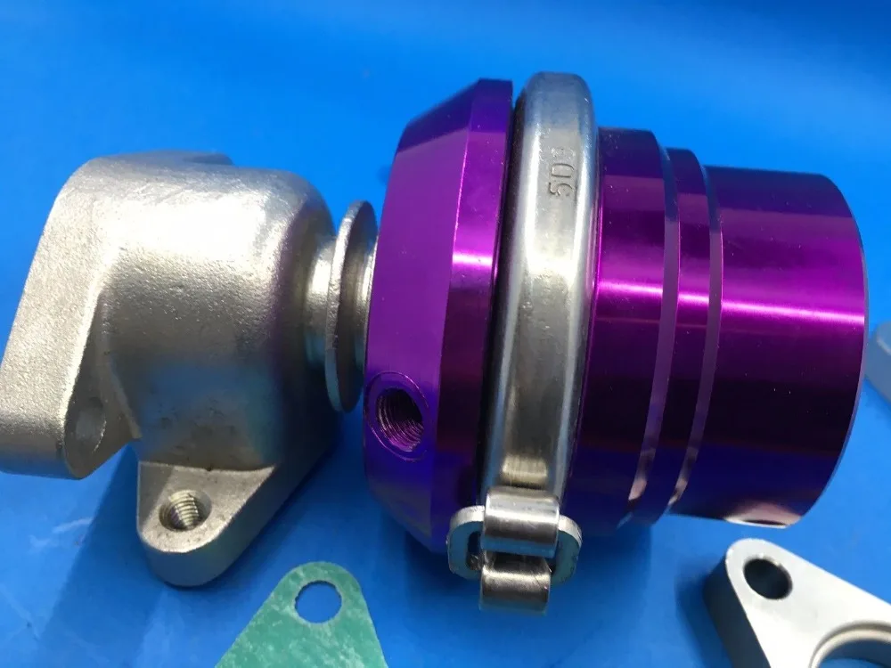 free shhipping GT35MM/38MM for TURBO CHARGER MANIFOLD V-BAND EXTERNAL PURPLE WASTEGATE+8 PSI SPRING
