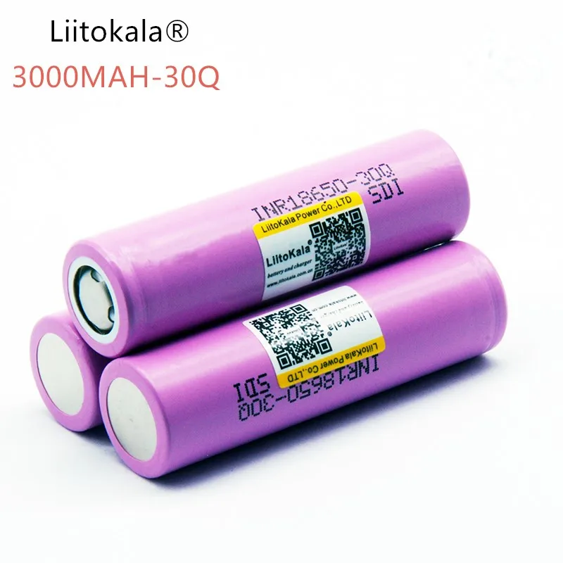 Liitokala novo para Для inr 18650 30q inr 18650 bateria 3,7 v 3000 mah Li-Ion baterias recarregaveis