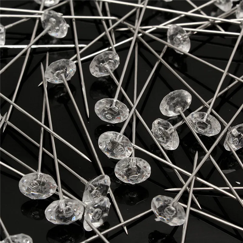 100pcs Diamante Diamond Pins Wedding Buttonholes Bouquet Florist Work