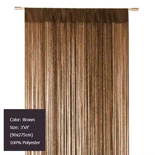 (12 pieces/lot) 3'x9' (90x275cm) Decorating Brown string curtain for