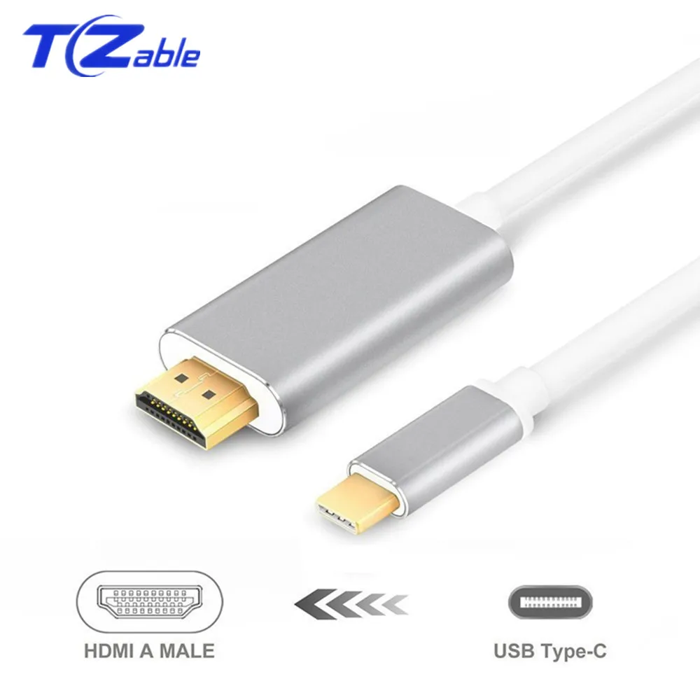  USB C To HDMI Cable 1.8m Gold plated plug Supports 4K USB 3.1 To HDMI HD Conversion Line For Samsun