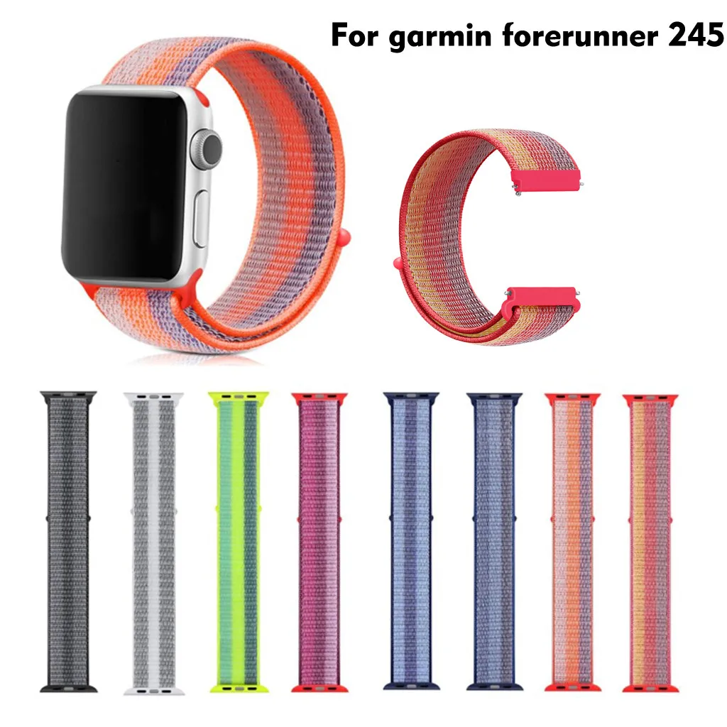 Сменный ремешок для наручных часов garmin forerunner 245 спортивный нейлоновый #