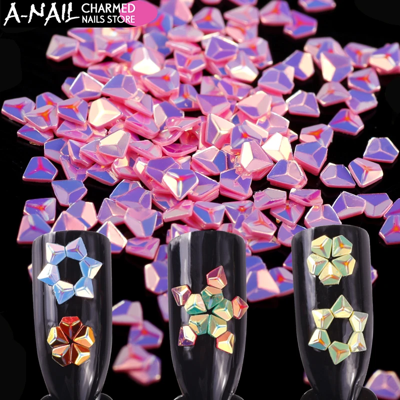 

12 Colors/set Unicorn AB Color Nail Sequins Chameleon Diamond Iridescent Flakies3D Nail Art Decoration Manicure Tips