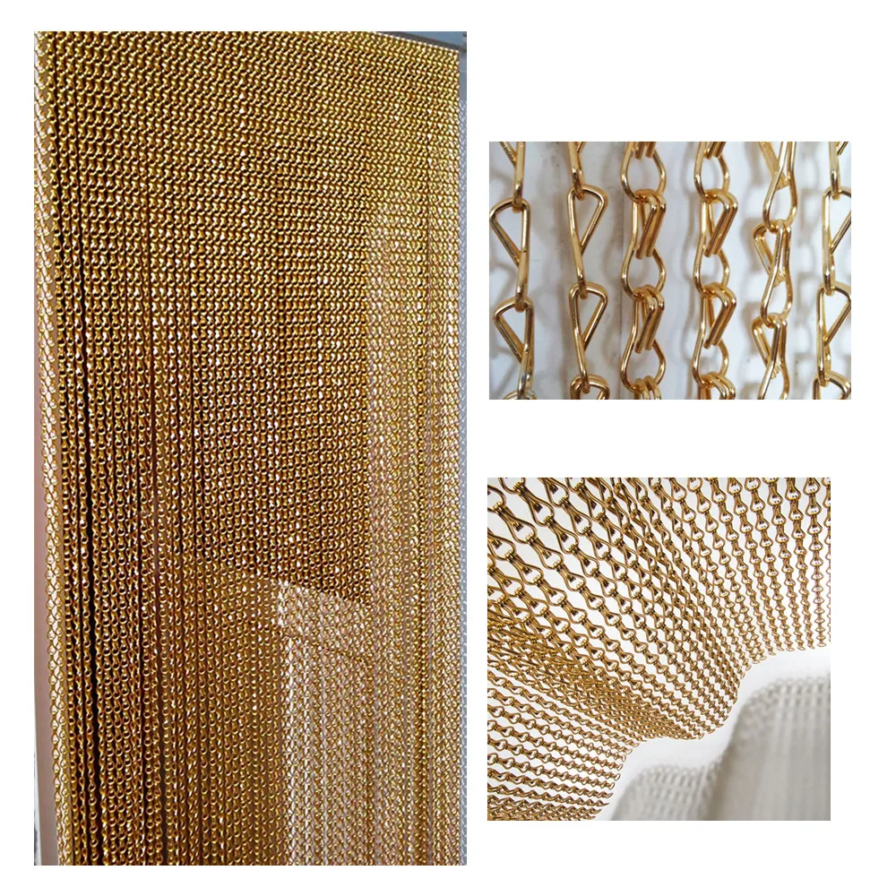 Aluminum Chain Curtain Door Curtain Metal Chain Fly Insect Blinds Screen UK SELL 