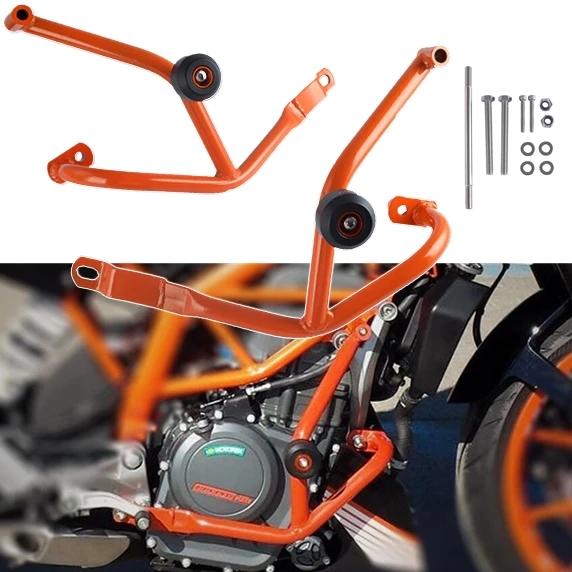 Orange Crash Bar Frame Protector Protection Guard Bumper Cover for KTM