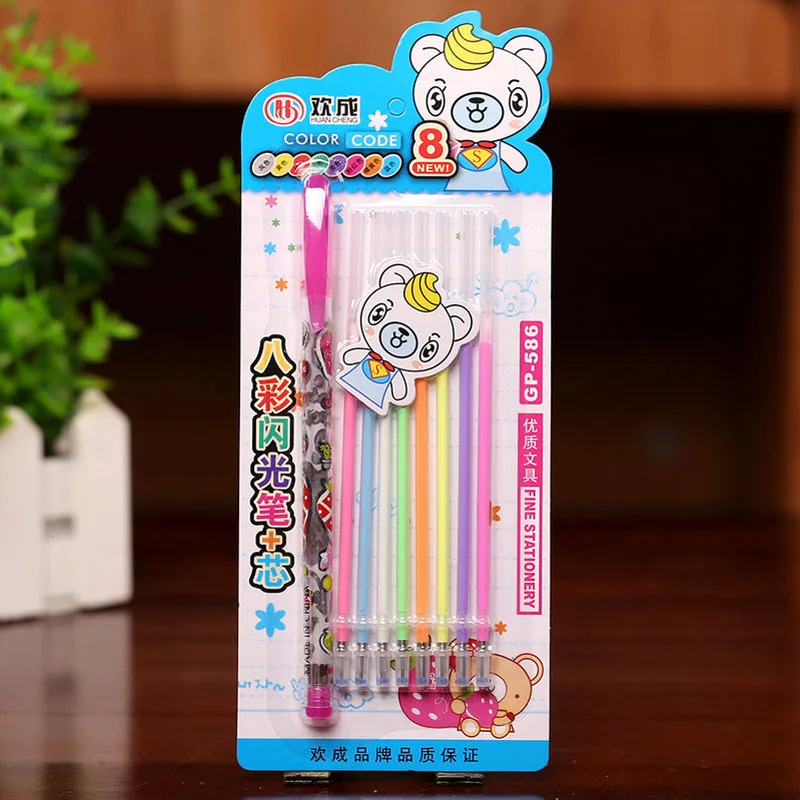 Cute Kawaii Highlighter Pen Colored Chalk Marker Pens For Painting Korean Stationery School