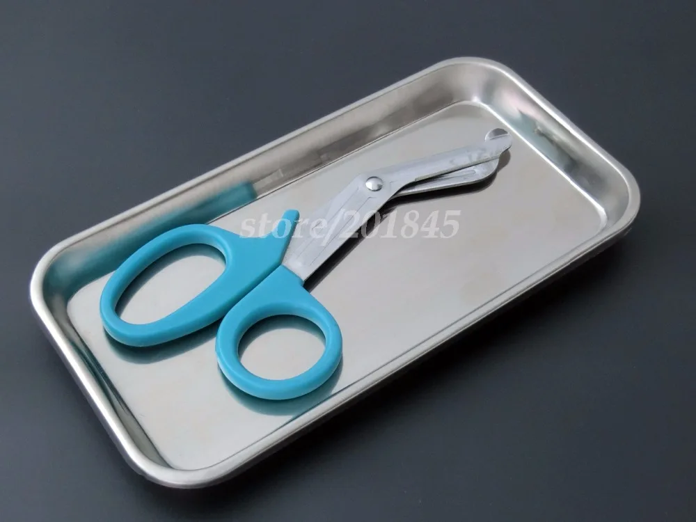 20Pcs Stainless Steel Surgical Disinfection Tray Medical Plate Treatment Supplies+20Pcs Nurse/Medical Shears Bandage Scissors