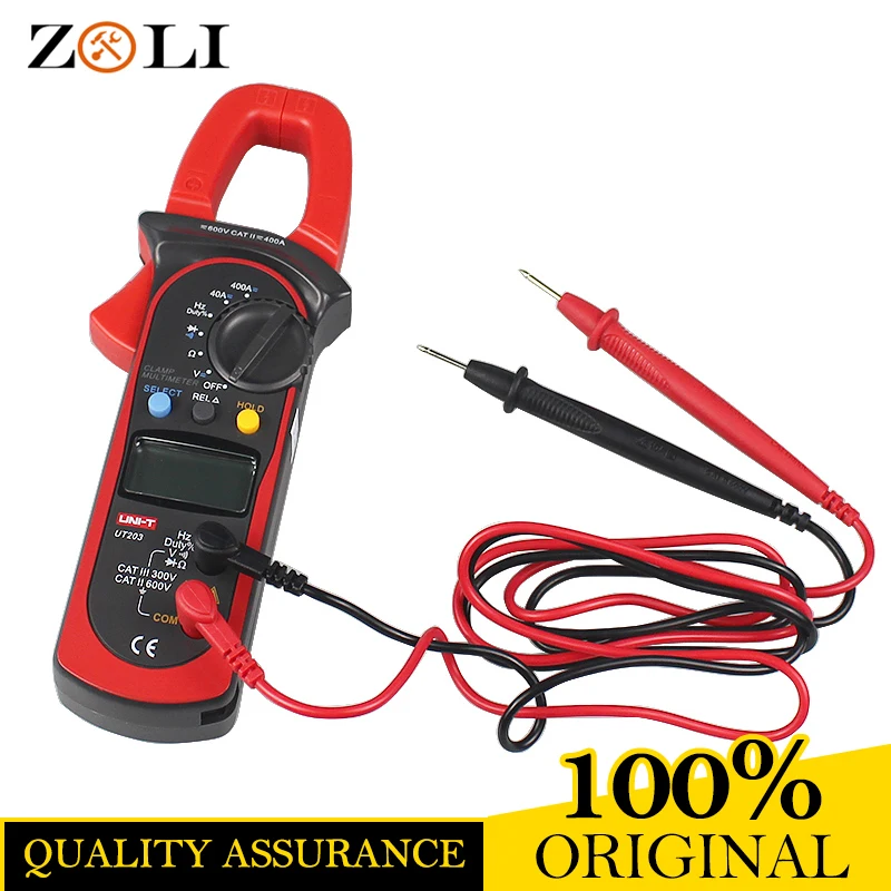 

UNI-T UT203 Free Shipping Digital Clamp Multimeter Ohm DMM DC AC UT203 Frequency Test