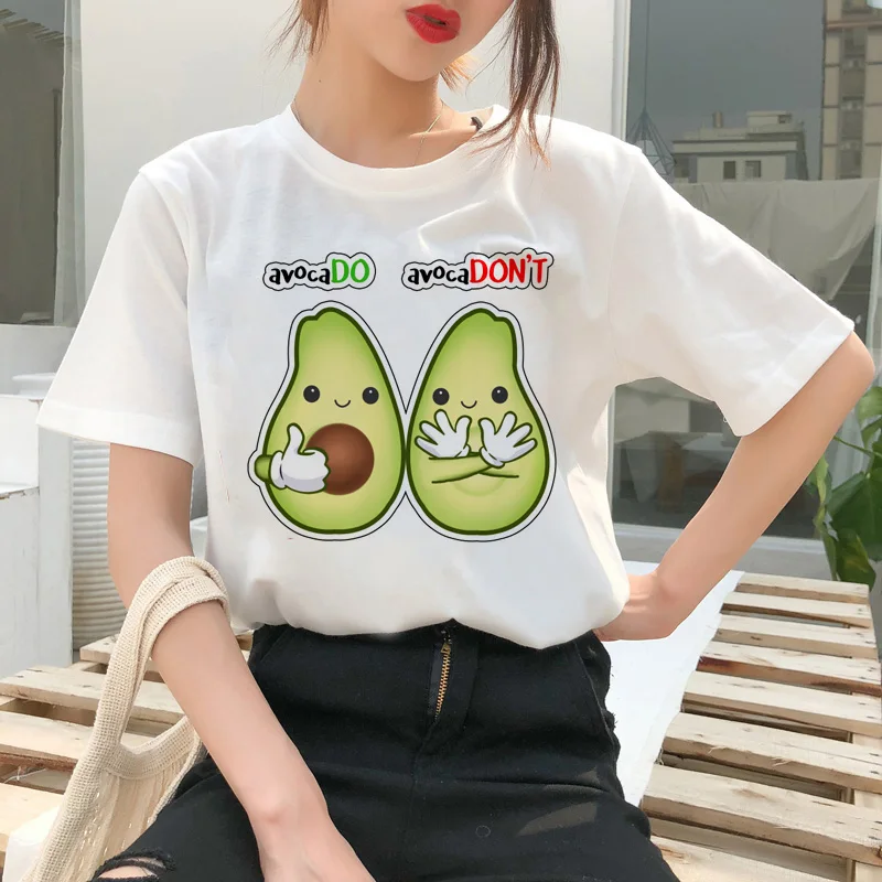 Авокадо Vegan Милая Футболка маленькая мультяшная свежая Harajuku футболка Ullzang Топ