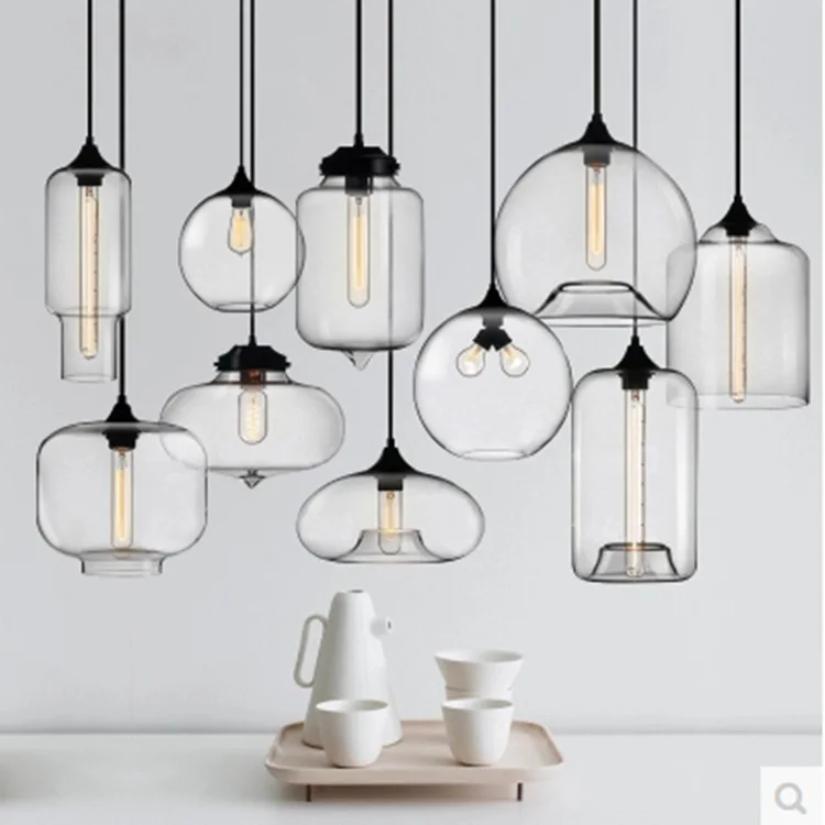 Vintage Glass Pendant Light Creative Modern Retro Hanging Color Glass Droplight Lighting Fixture for Restaurant Bar Shop Kitchen modern colorful color stone glass pendant lights retro hanging restaurant lustres g4 led bulbs fixture indoor lighting