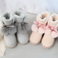 Новое поступление 2019, Классические Женские ботинки в австралийском стиле, женские зимние ботинки из натуральной овечьей кожи с